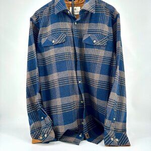Legendary Whitetails Mens Flannel Plaid Button Up Shirt Size Large Blue Brown